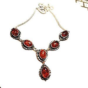Amber Gemstone  Necklace Jewelry 22 Gms